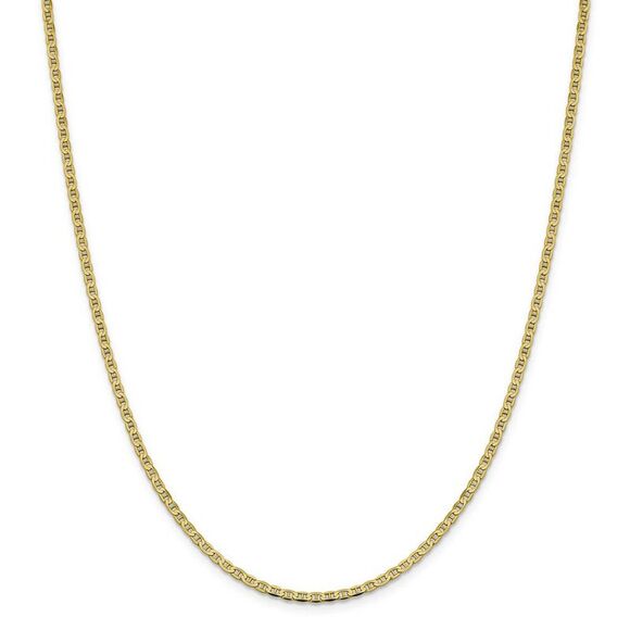 2.4mm 10k Yellow Gold Flat Anchor Chain Necklace, 20 Inch - Picture 3 of 8